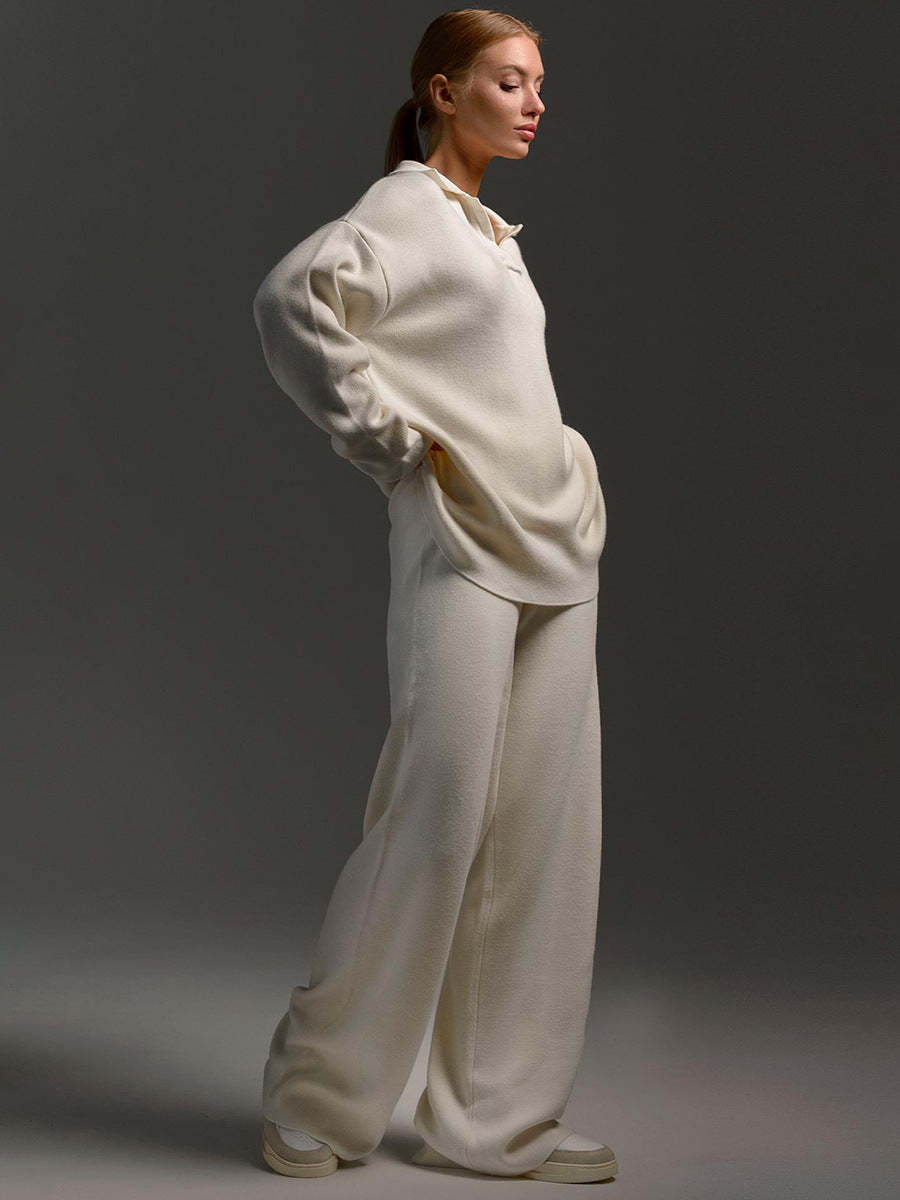 Knit Trouser and Jumper Set in Lotus Style