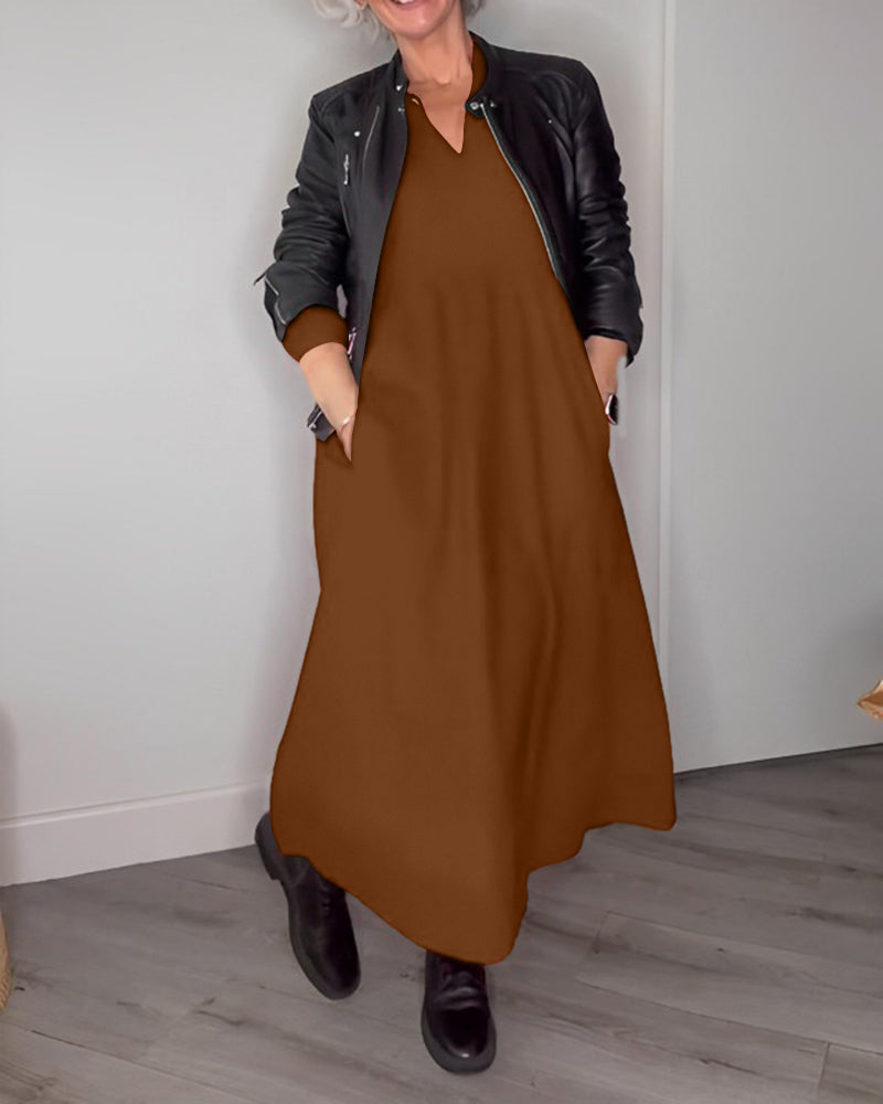 Elegant Long Dress with Pockets for Effortless Style