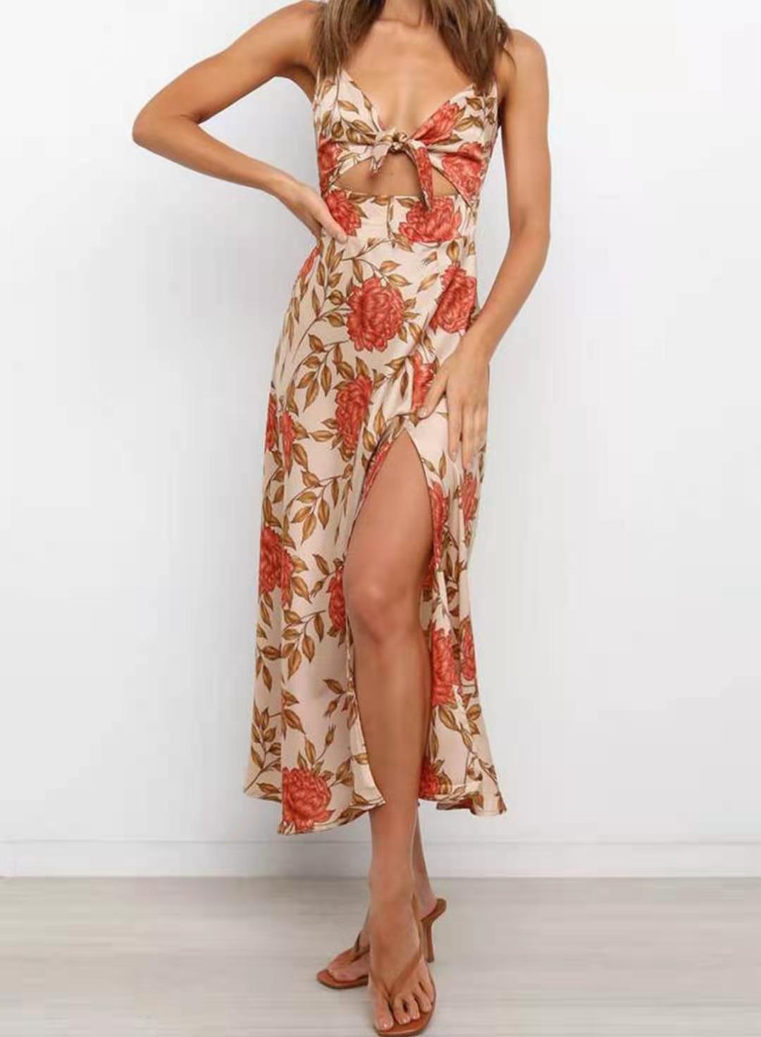Florence Midi Dress Featuring Elegant Tie Neckline