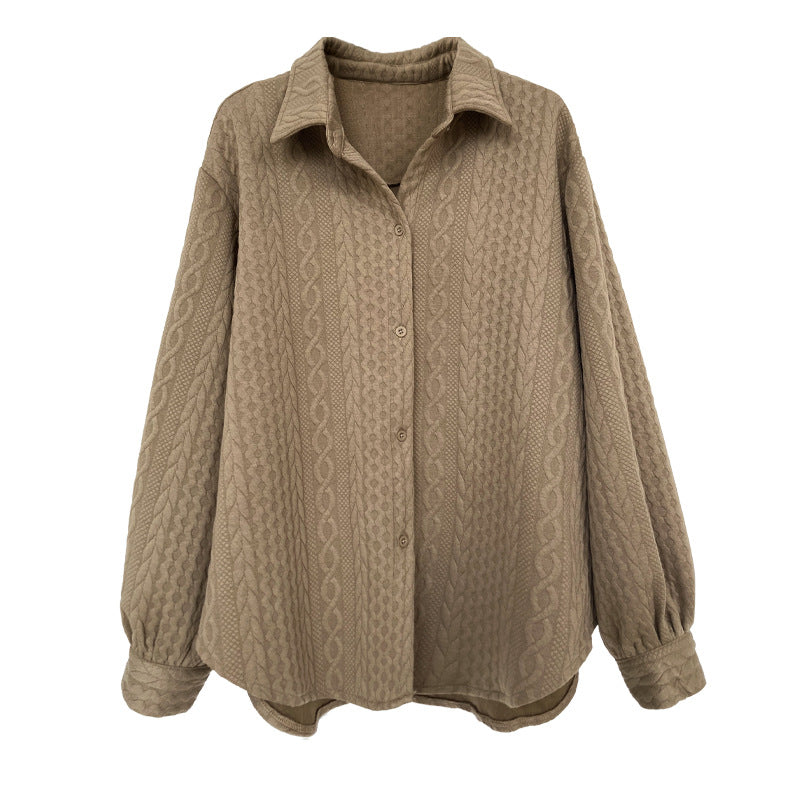 Embroidered Oversized Mesh Blouse for Stylish Comfort