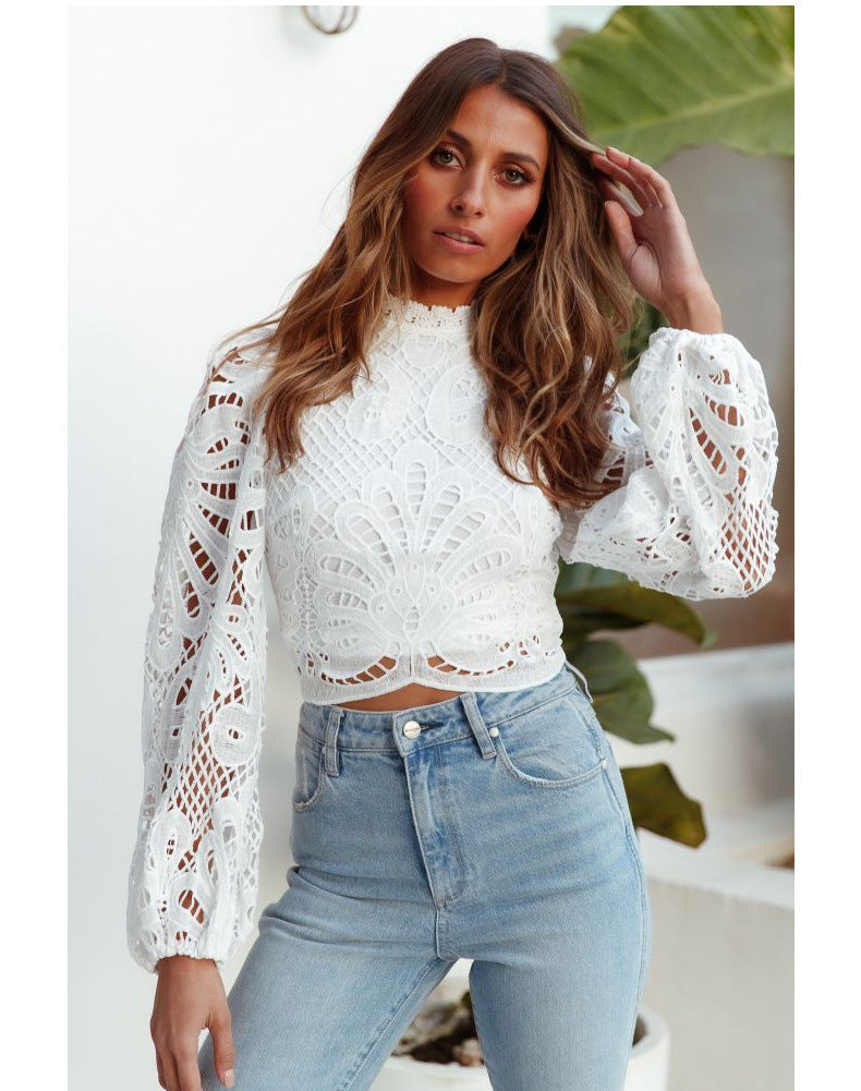 Lace Halter Neck Blouse for Elegant Style and Comfort