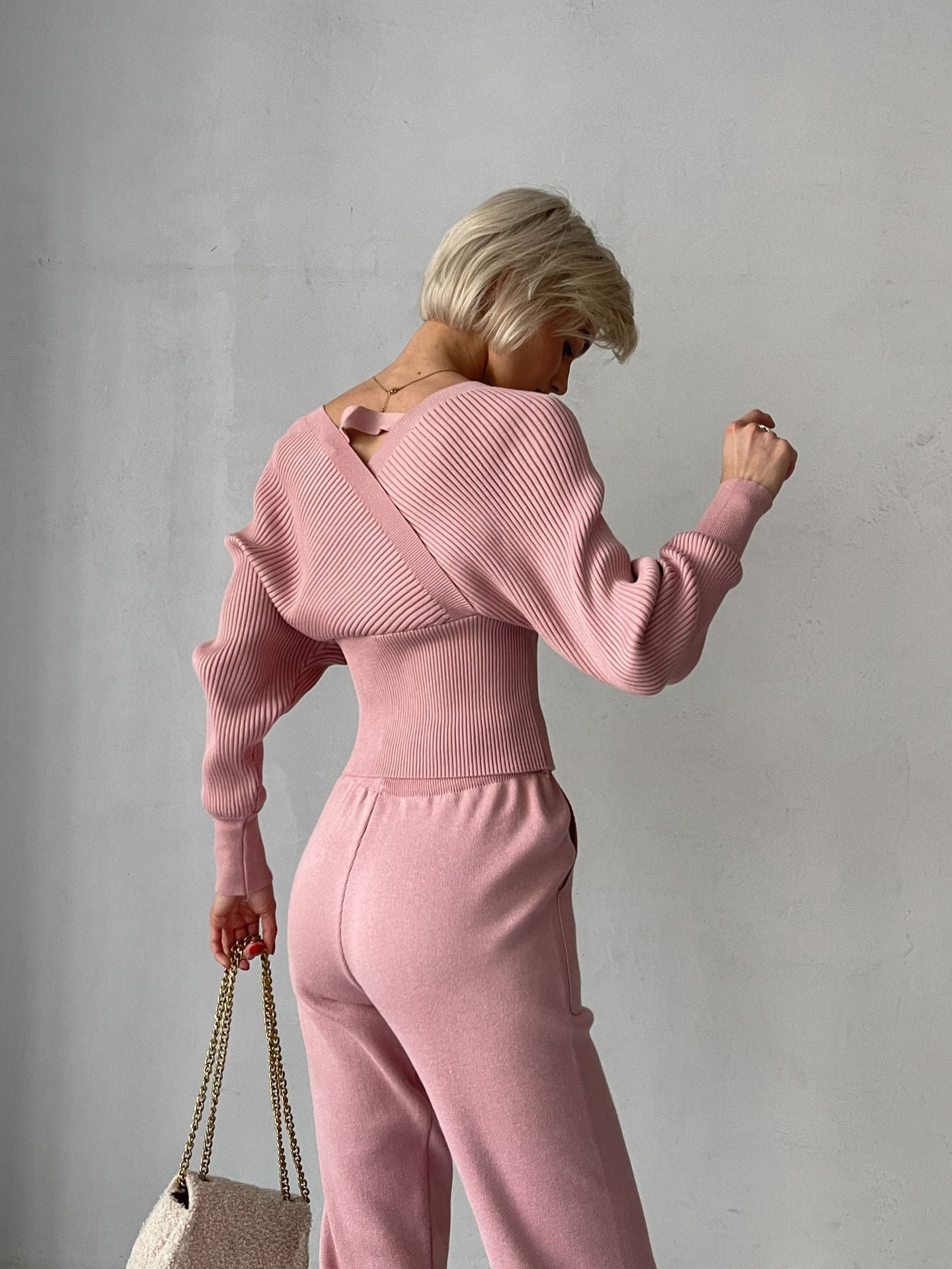 Off-Shoulder Top and Trouser Set - Stylish Women's Outfit