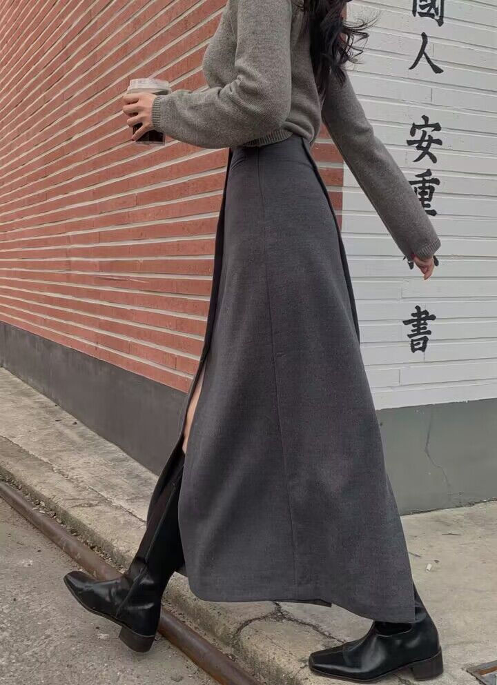 Essential Long Skirt with Stylish Side Slit