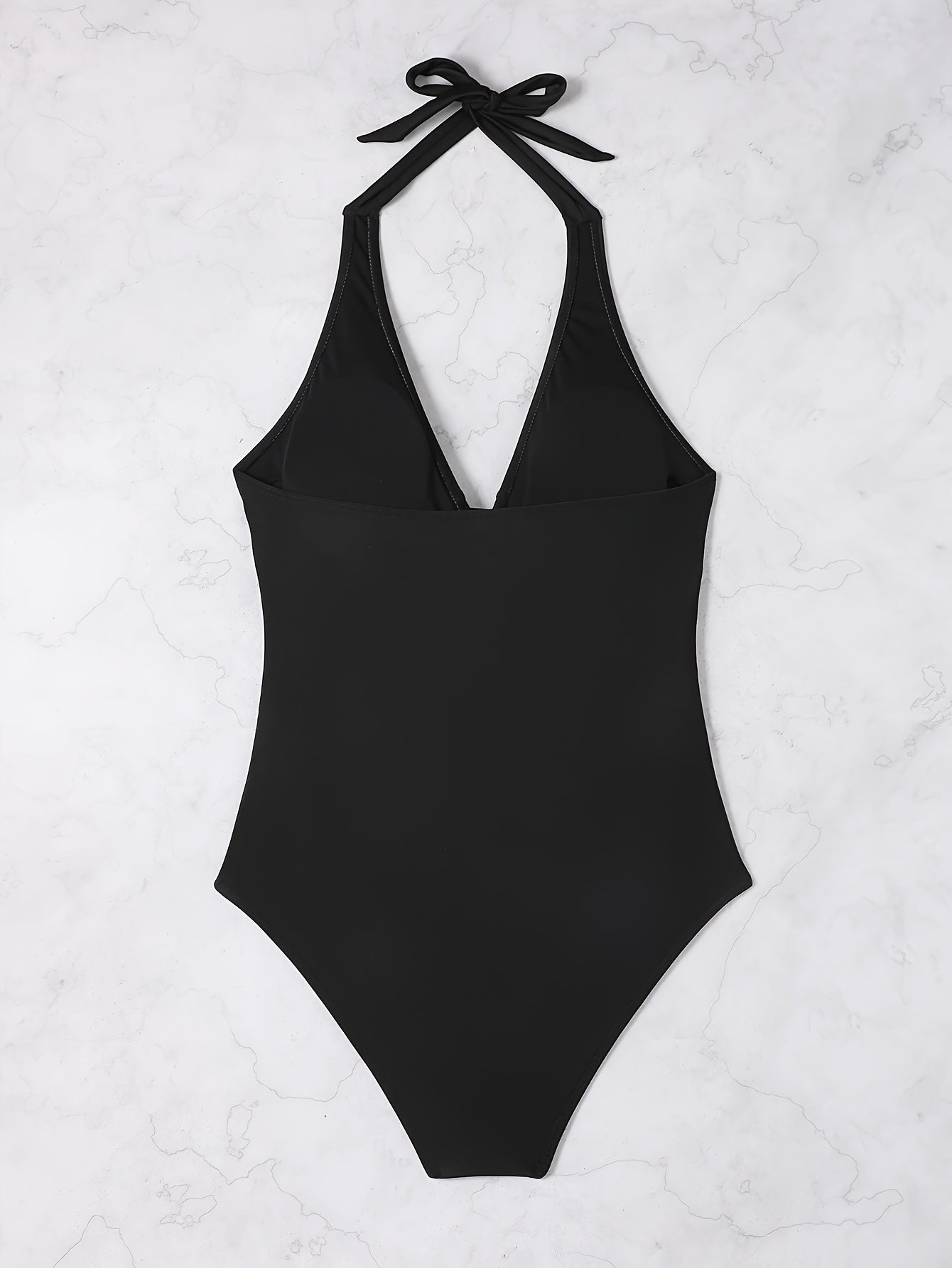 Halter Neck Backless V-Neck Swimsuit for Women