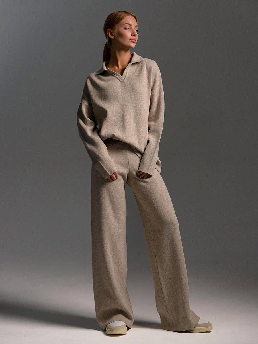 Knit Trouser and Jumper Set in Lotus Style
