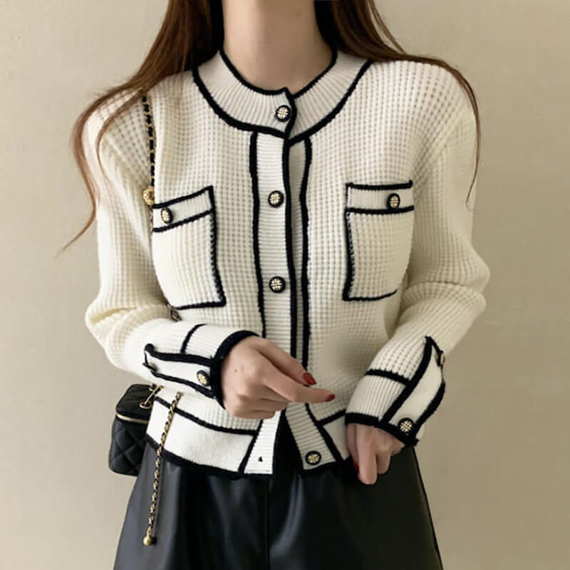 Multicolor Tweed Cardigan for Stylish Layering