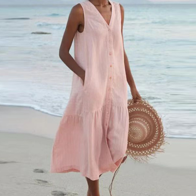 Flattering Women's V-Neck Chic Dress