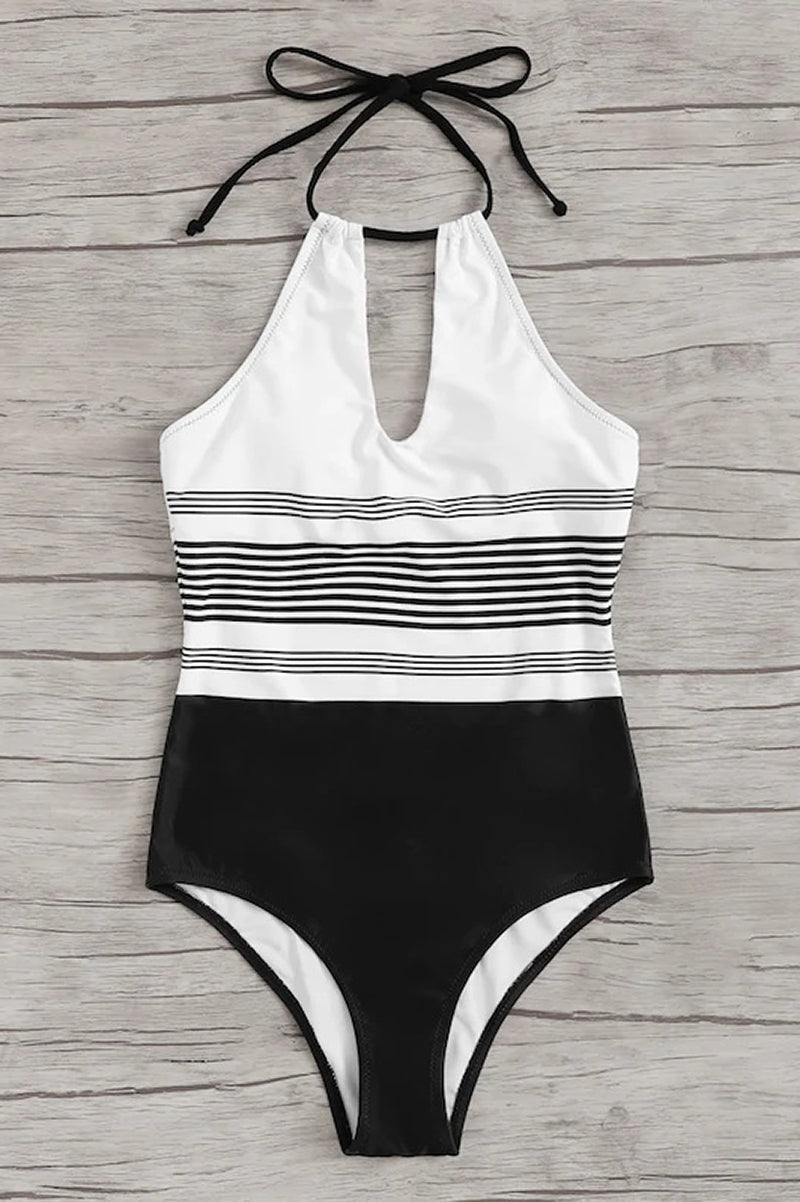 Halter Neck Swimsuit with Padding for Enhanced Support