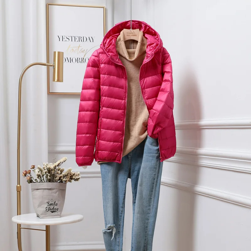 Ultralight Foldable Women's Puffer Jacket with Hood