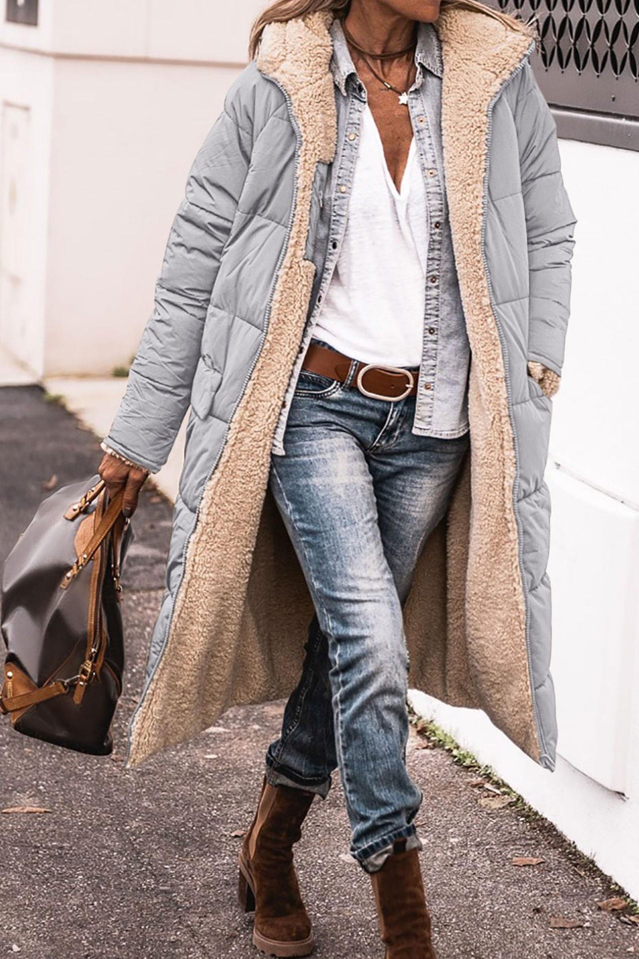 Hooded Long Padded Jacket for Enhanced Warmth and Comfort