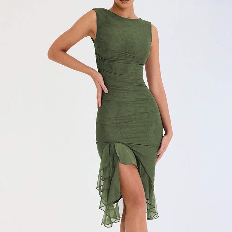 Asymmetrical Ruffled Short Dress for Stylish Summer Outfits