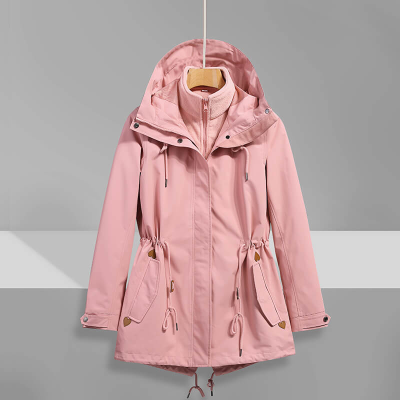 Essential Zip-Up Hooded Jacket with Adjustable Waist
