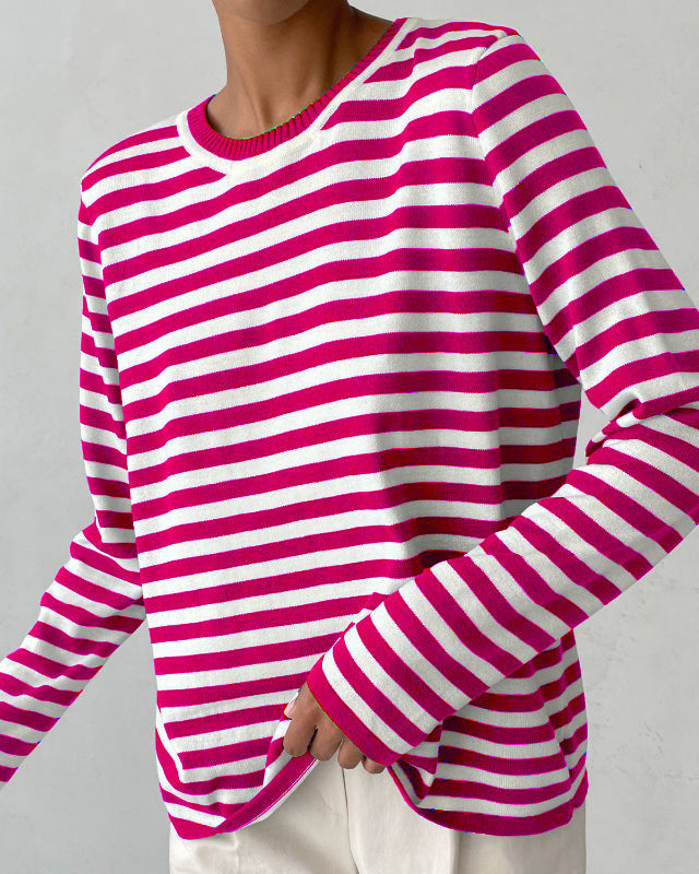 Women's Striped Long Sleeve Top for Everyday Wear