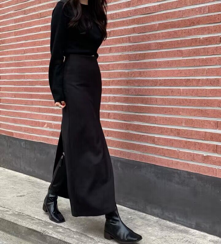 Essential Long Skirt with Stylish Side Slit