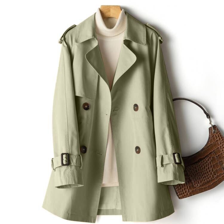 Elegant Midi Coat with Belted Waist and Stylish Design