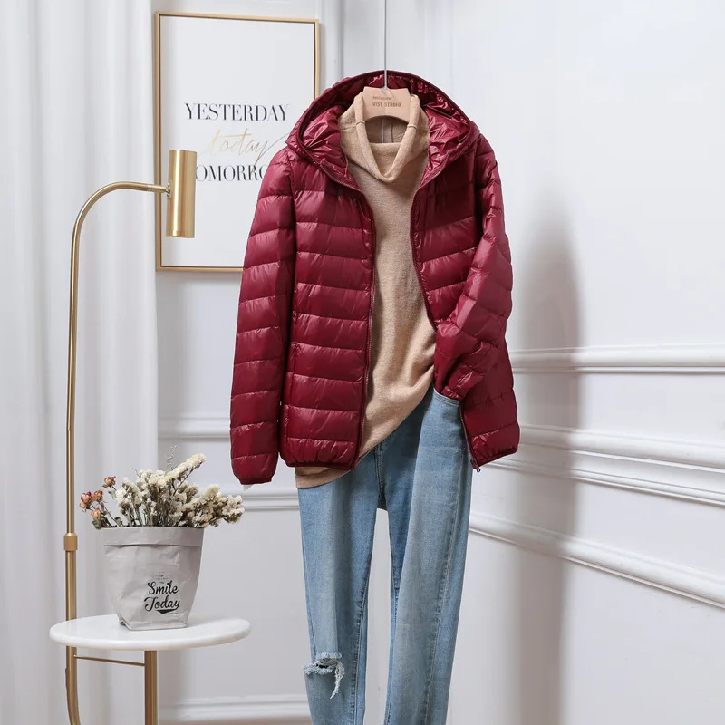 Ultralight Foldable Women's Puffer Jacket with Hood
