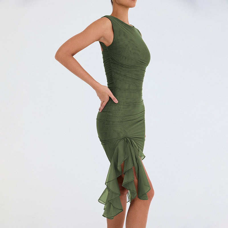 Asymmetrical Ruffled Short Dress for Stylish Summer Outfits