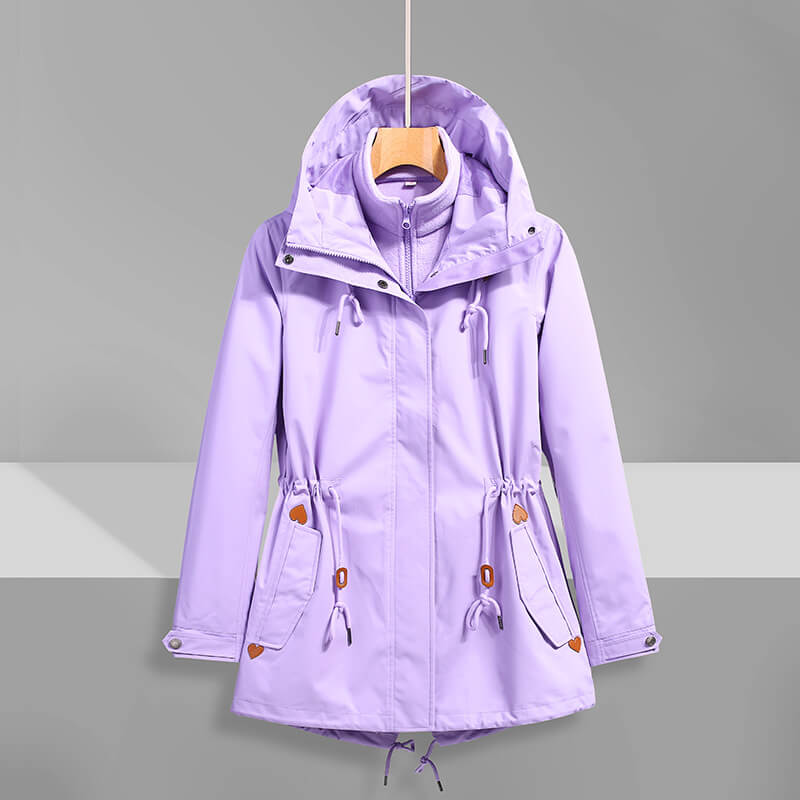 Essential Zip-Up Hooded Jacket with Adjustable Waist