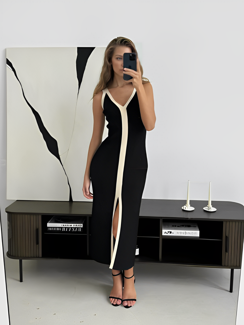 V-Neck Aricia Dress - Elegant and Versatile Women's Wear