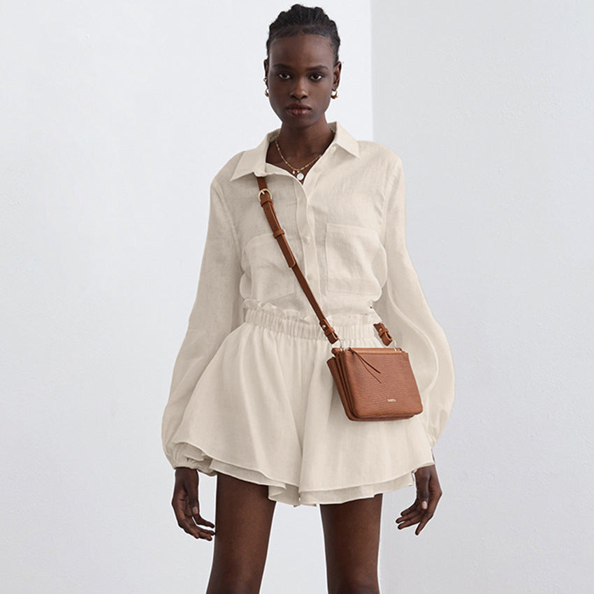 Cotton Shirt and Shorts Outfit for Comfortable Summer Wear