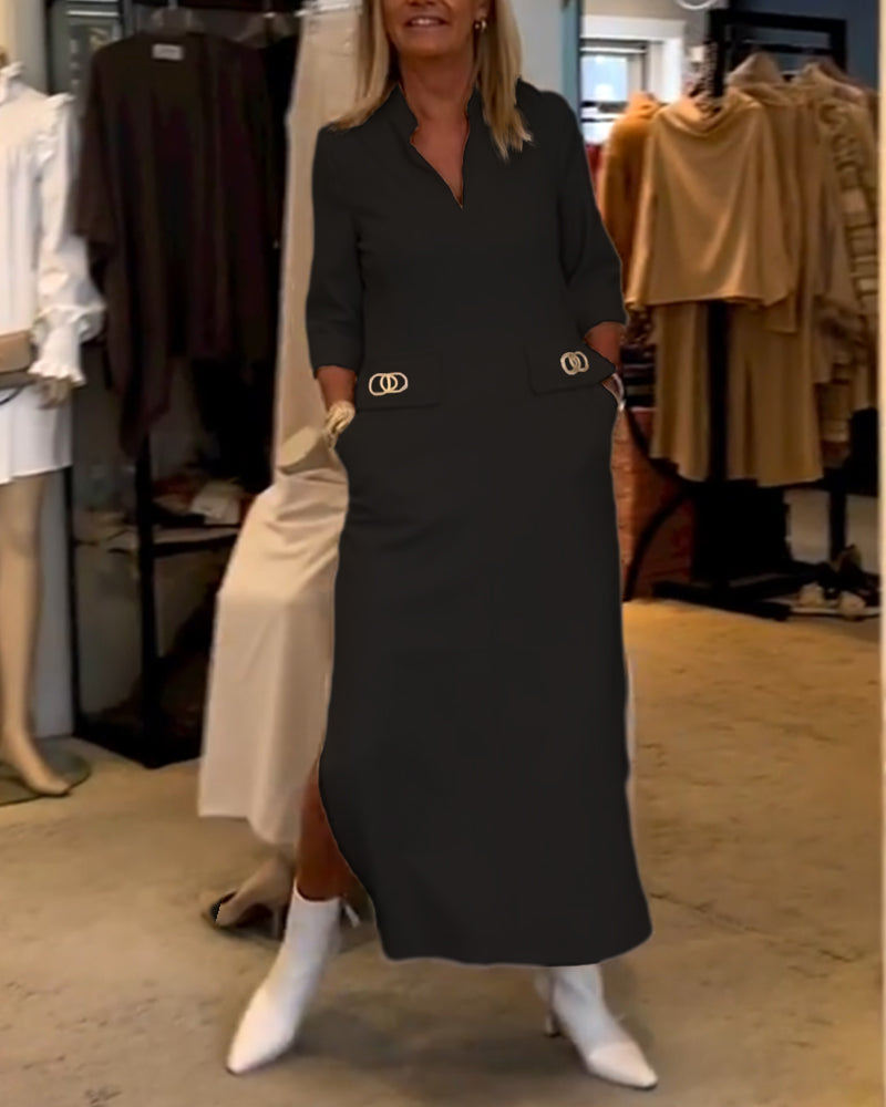 Dalila Dress with 3/4 Sleeves - Elegant and Comfortable Design