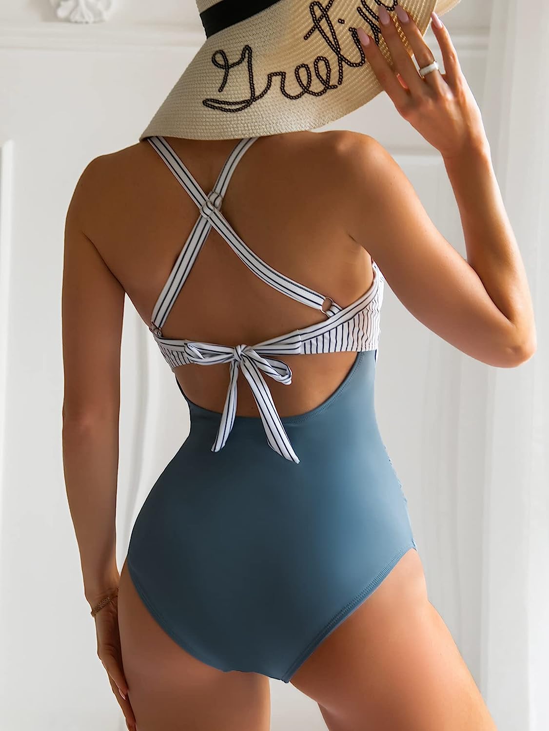 Twist Front Swimsuit with Cutout Detail