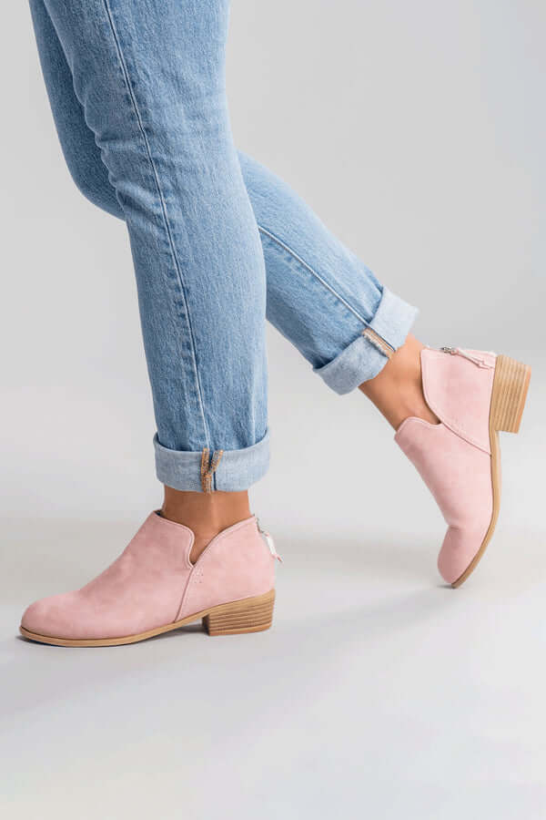 Comfortable PU Leather Short Flat Boots for Everyday Wear