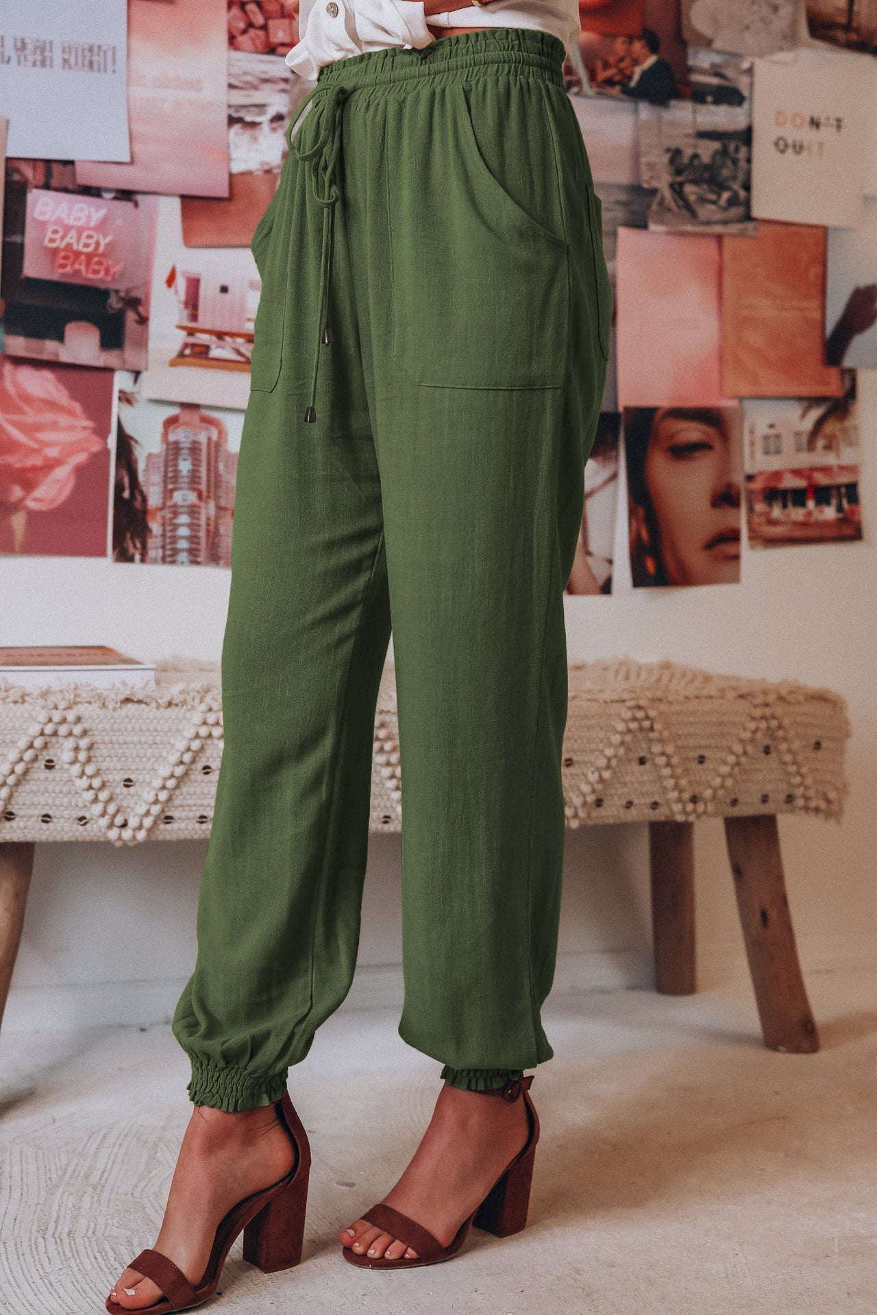 Elastic Waist Cotton Harem Pants for Comfort and Style