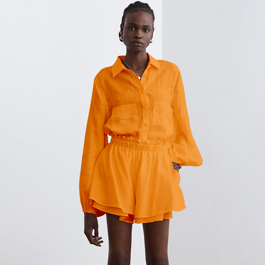 Cotton Shirt and Shorts Outfit for Comfortable Summer Wear