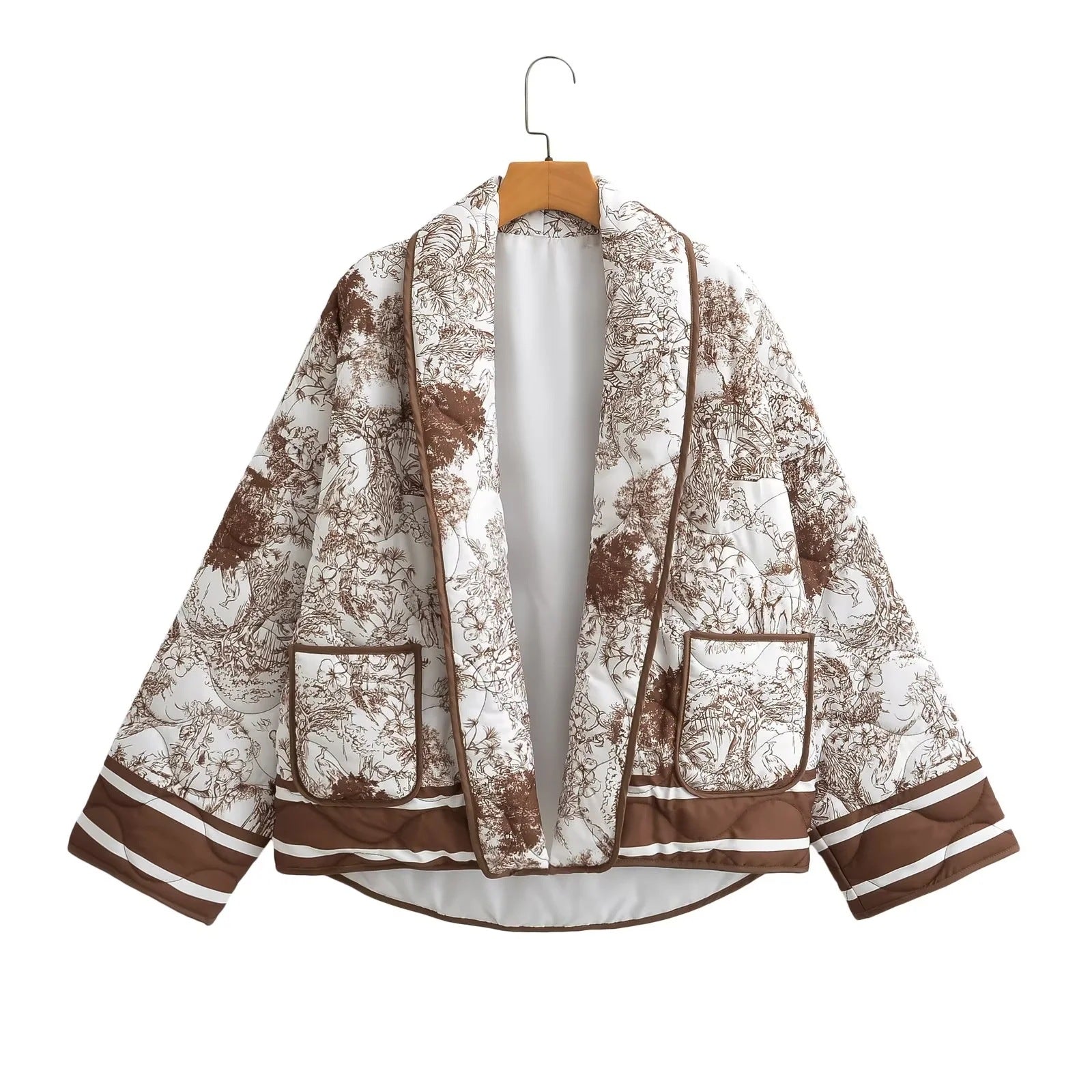 Women's Padded Jacket with Stylish Print Design