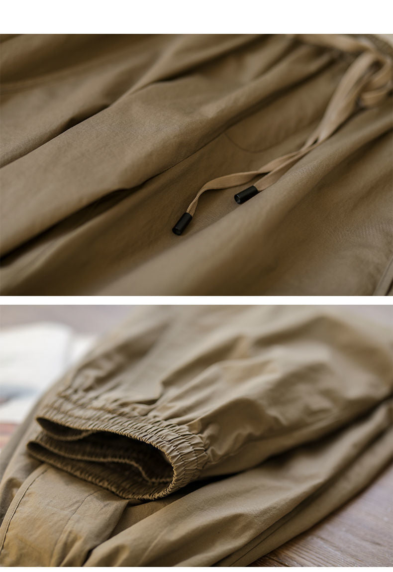 Buttoned Jogger Trousers with Elastic Waistband for Comfort