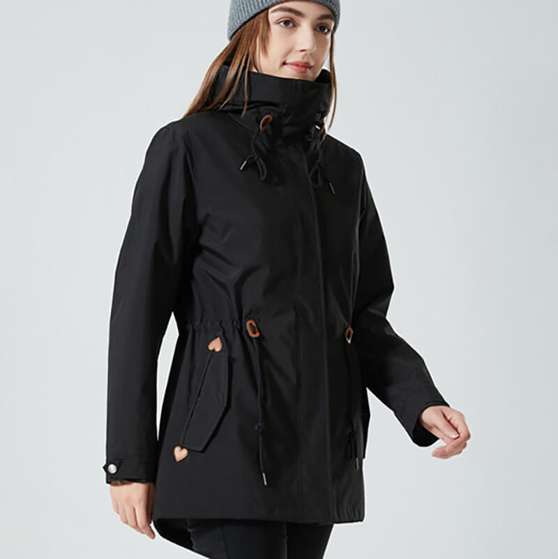 Essential Zip-Up Hooded Jacket with Adjustable Waist