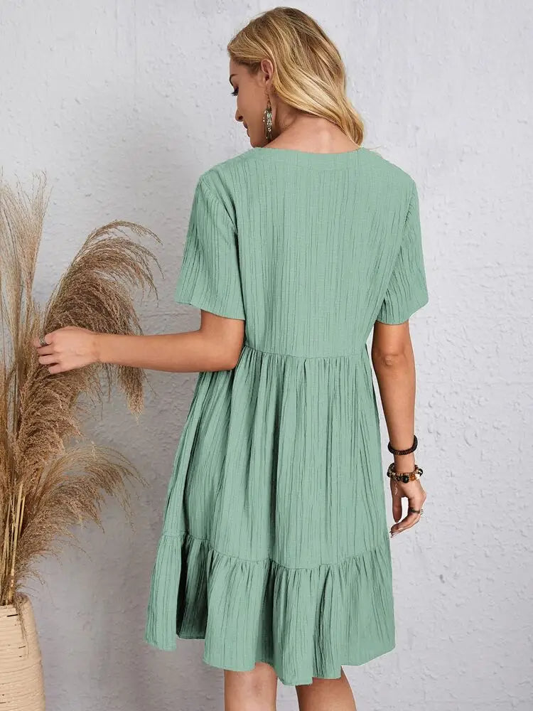 V-Neck Alina Dress - Elegant and Versatile Fashion Staple