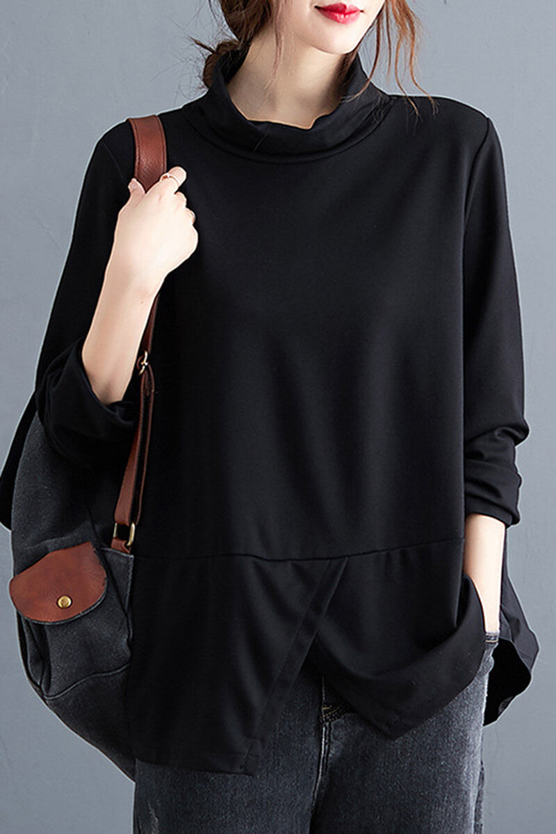 High-Collar Office Blouse for Professional Look