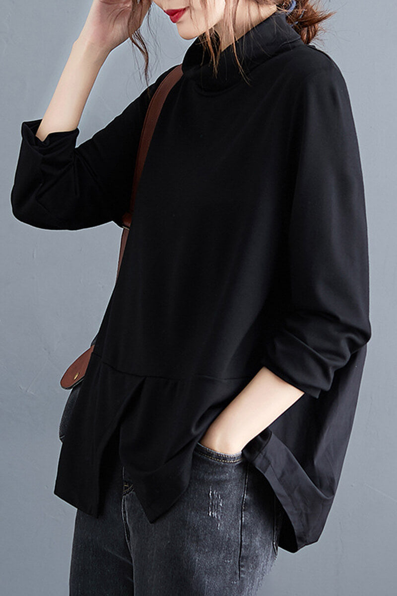 High-Collar Office Blouse for Professional Look
