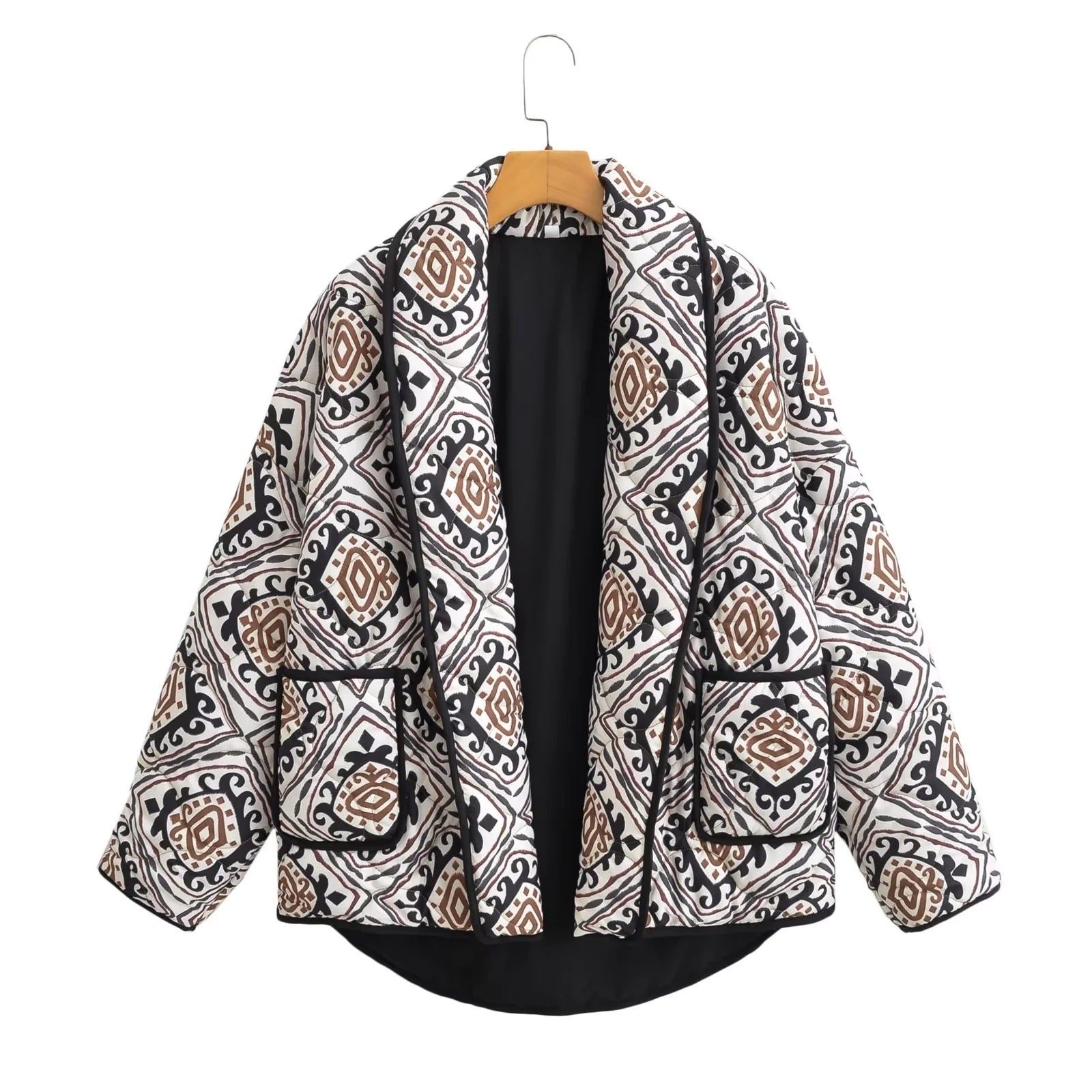 Women's Padded Jacket with Stylish Print Design
