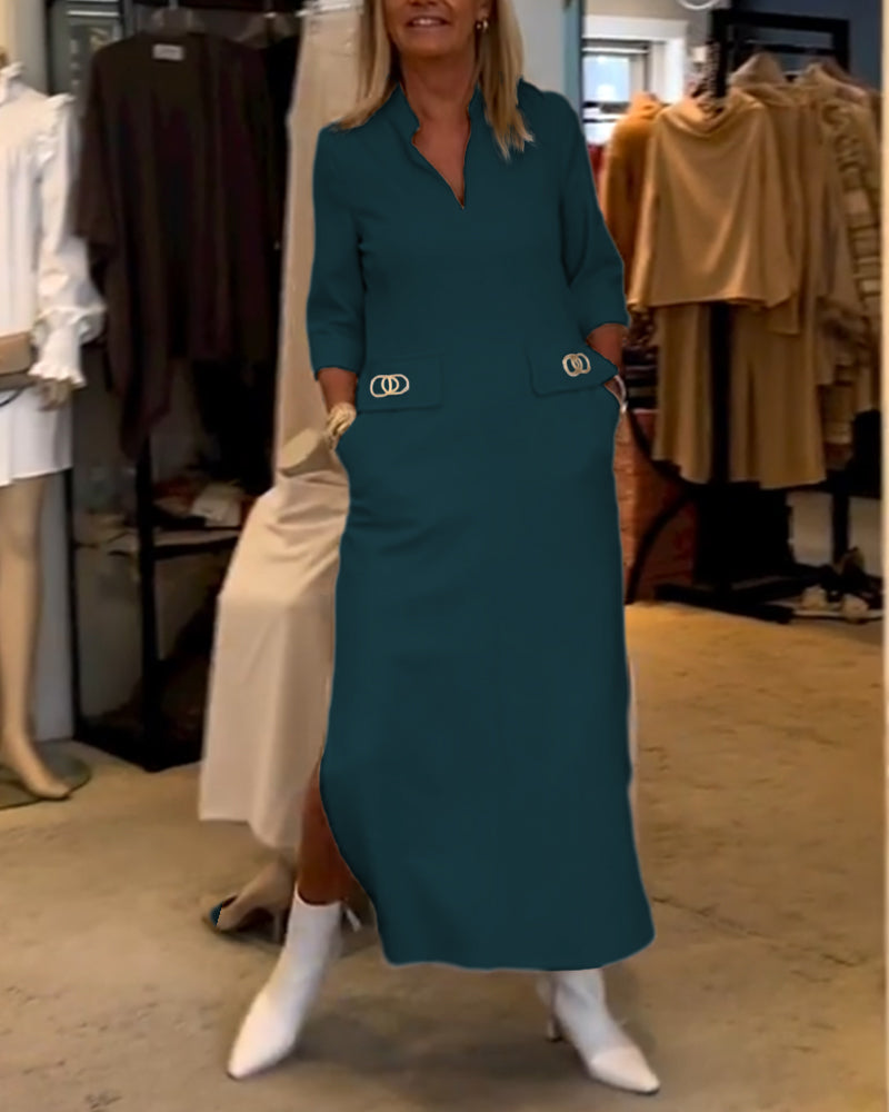 Dalila Dress with 3/4 Sleeves - Elegant and Comfortable Design