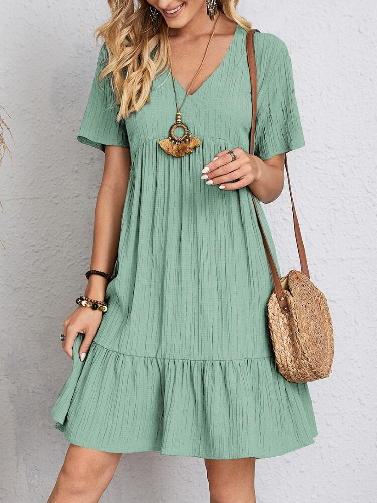 V-Neck Alina Dress - Elegant and Versatile Fashion Staple