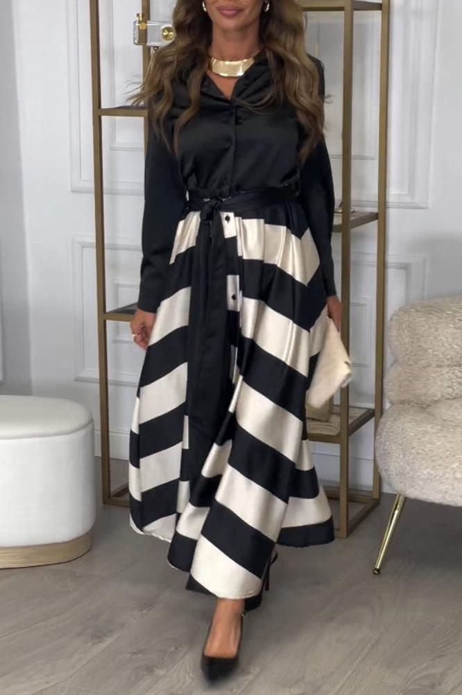 Elegant Two-Piece Effect Dress in Vienna Style