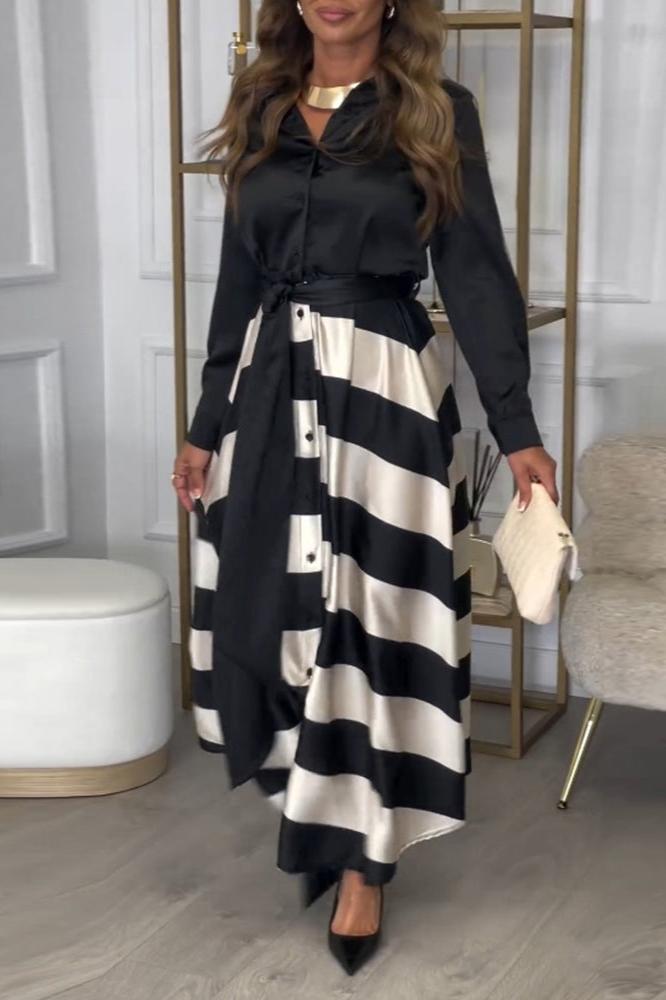 Elegant Two-Piece Effect Dress in Vienna Style