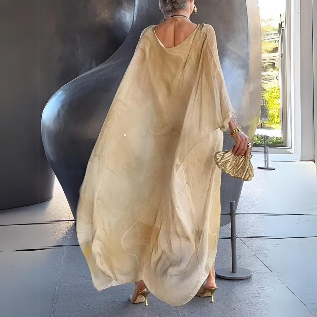 Elegant Silk Chiffon Dress with Flowy Design and Soft Feel