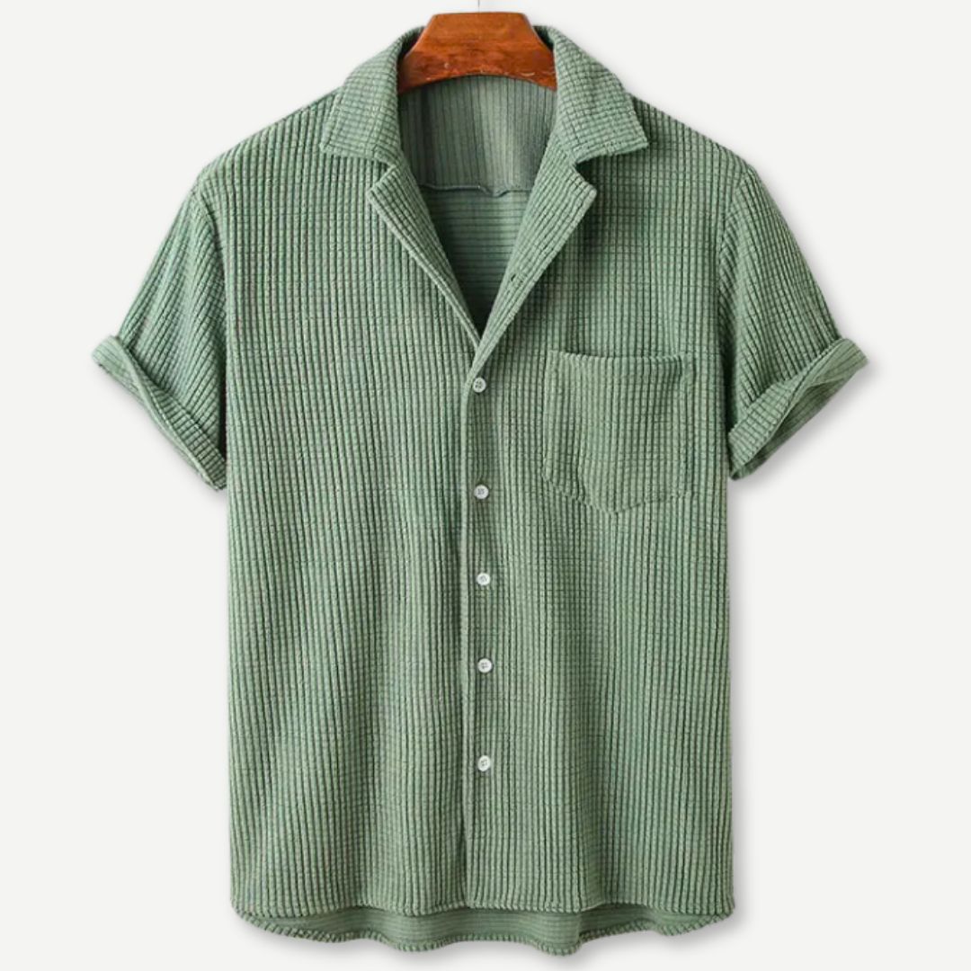 Relaxed Fit Knitted Waffle Long-Sleeve Shirt
