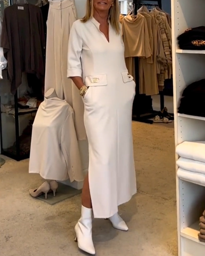 Dalila Dress with 3/4 Sleeves - Elegant and Comfortable Design