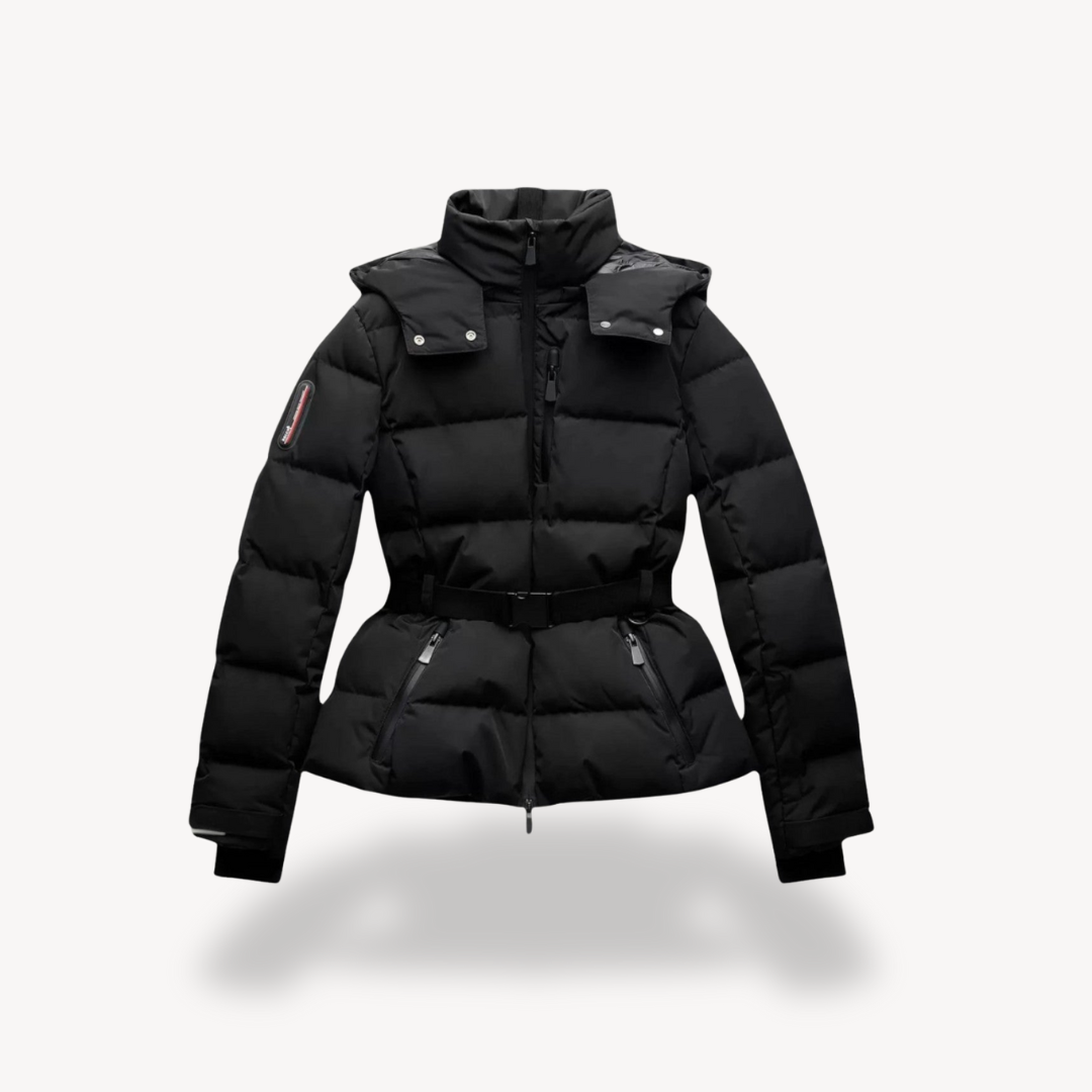 Women's Belted Puffer Winter Jacket