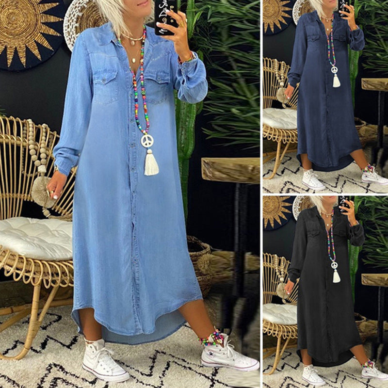 Casual Bohemian Denim Dress for Everyday Comfort