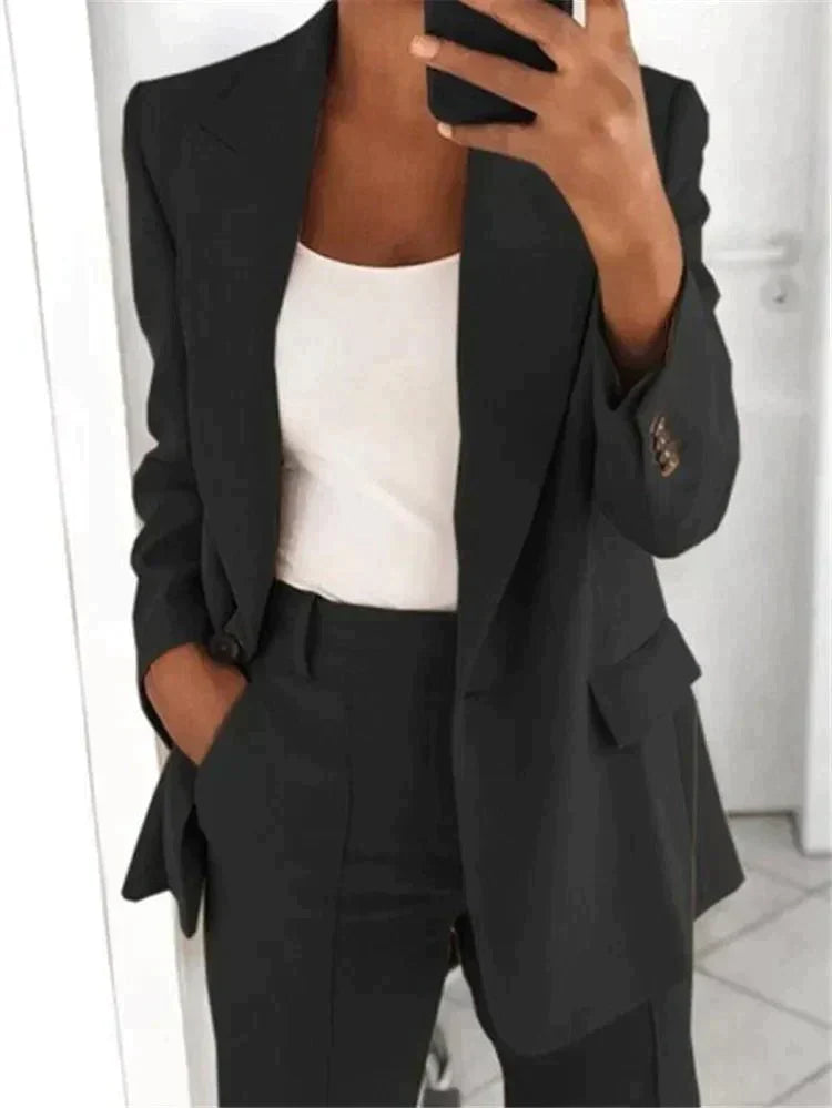 Women’s Blazer and Trouser Set - Stylish Business Attire