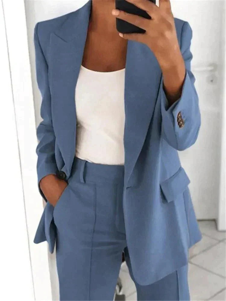 Women’s Blazer and Trouser Set - Stylish Business Attire