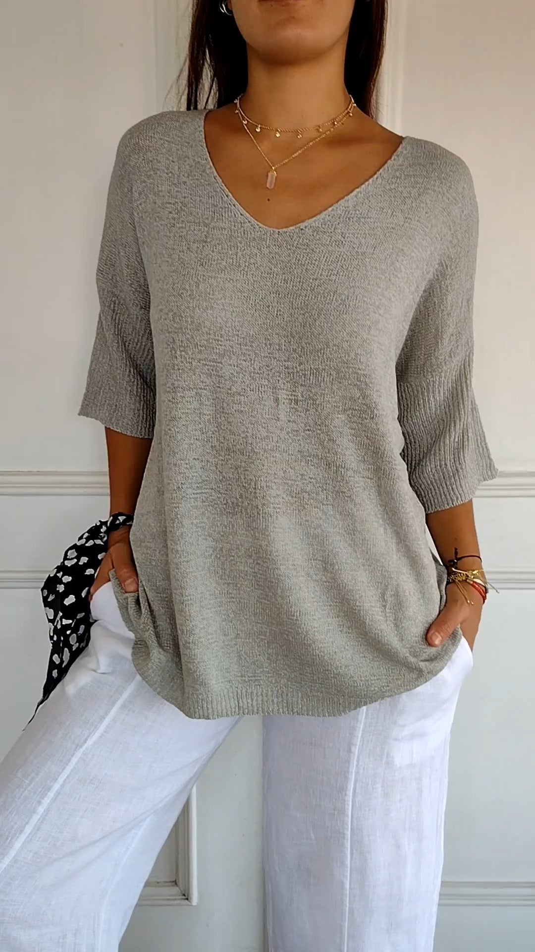 Lightweight Mesh Blouse with Relaxed Fit and Breathable Fabric