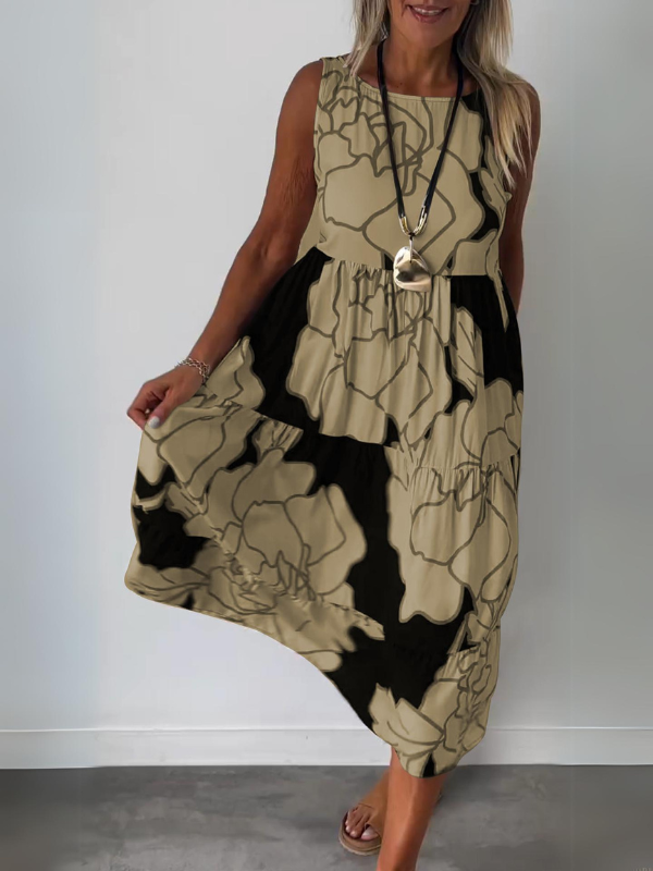Floral Abstract A-Line Dress for Women