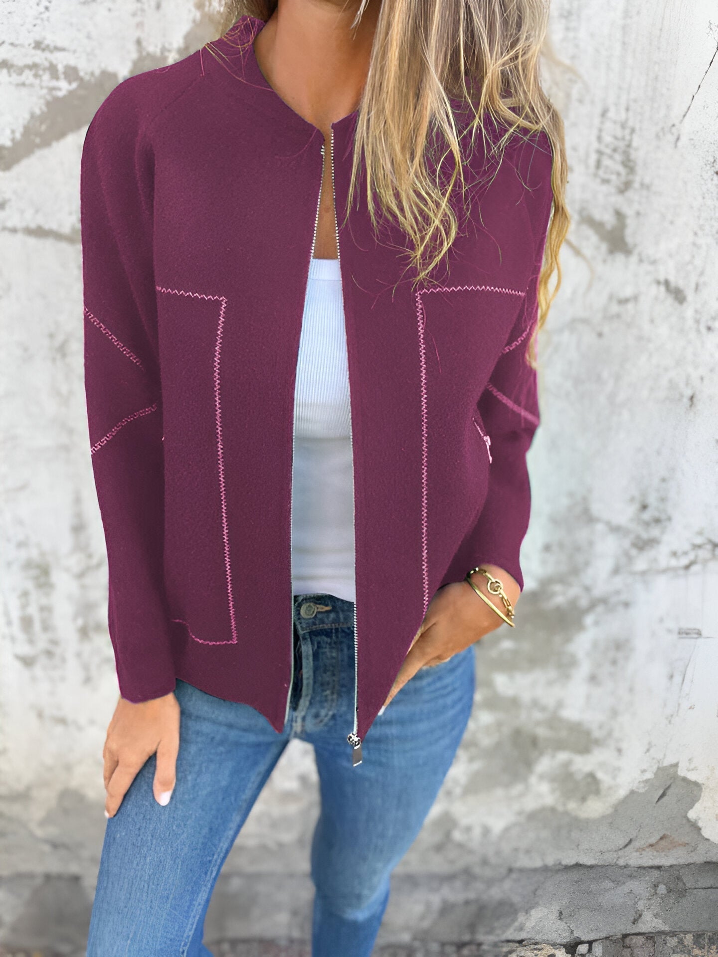 Silvie Zip Jacket with Pocket for Versatile Styling